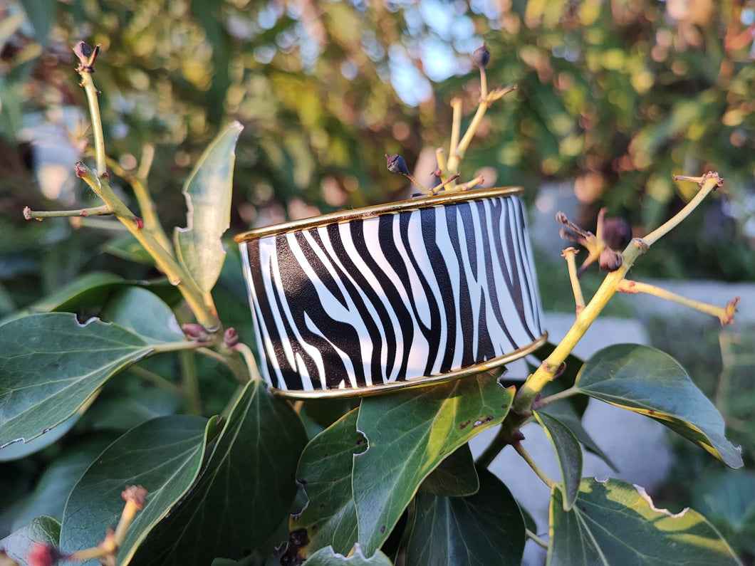 Zebra & gold bracelet