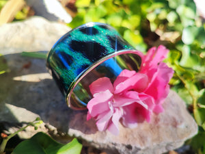 Tropical blue glitter panther bracelet