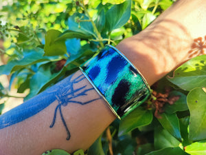 Tropical blue glitter panther bracelet