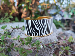 Zebra & gold bracelet