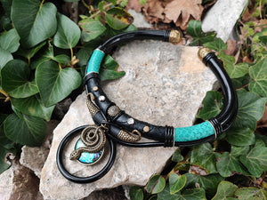 Bronze Snake & Nacre Necklace