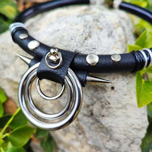 Triple O'Ring Black Necklace