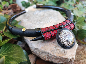 Red Snake & panther Dark-Jungle Necklace