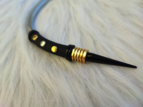 Gold & black spike Bionik Necklace
