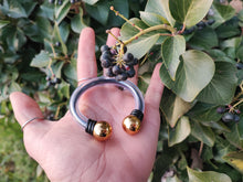 Load image into Gallery viewer, Gold &amp; black disco.macabre bracelet