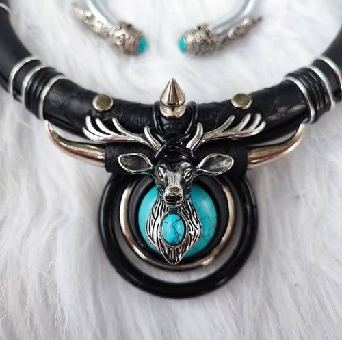 turquoise deer Necklace