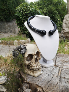 Black & silver rivet Darkness Necklace